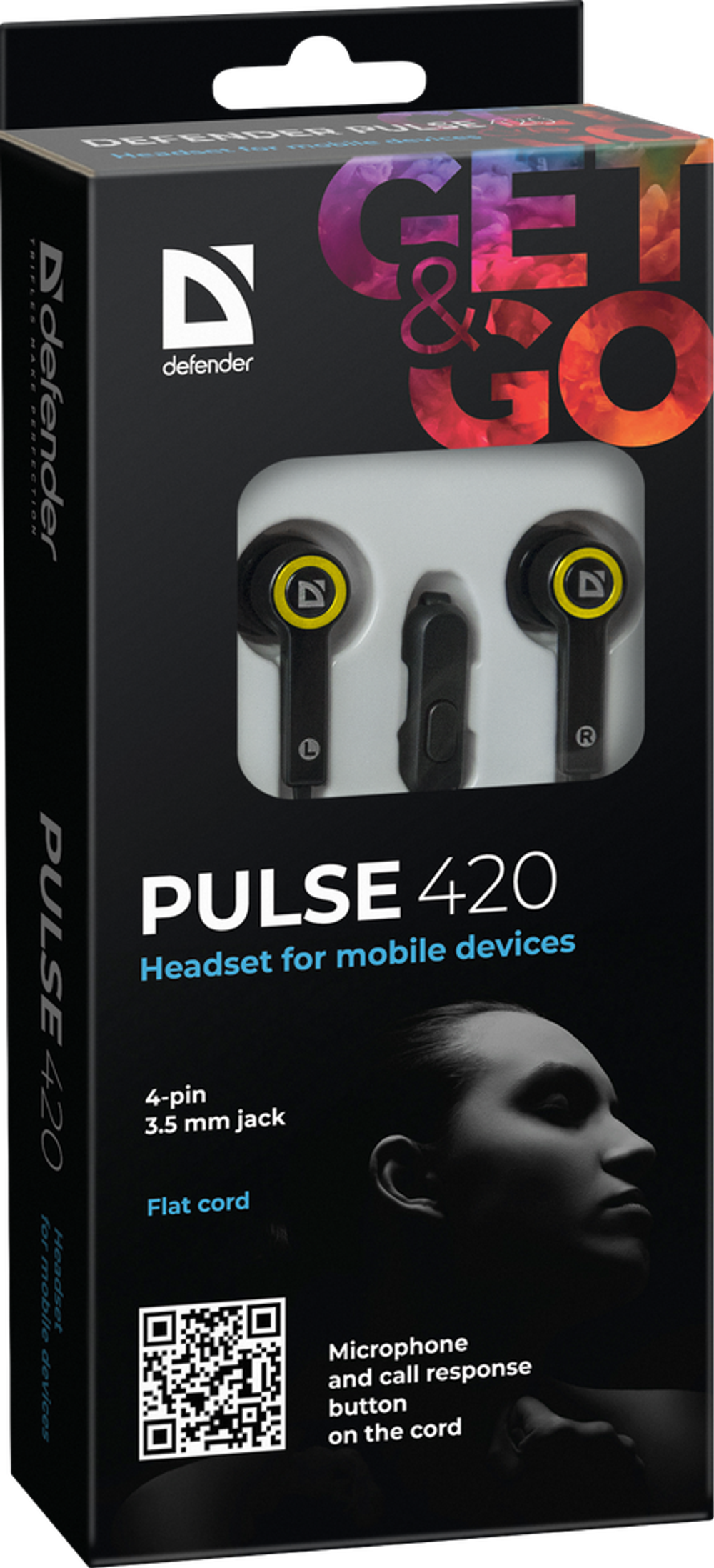 Наушники Defender Pulse 420 Yellow/Black