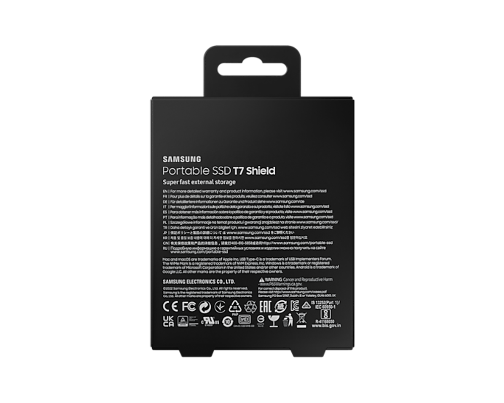Внешний SSD диск Samsung T7 Shield 1 ТБ черный MU-PE1T0S/AM