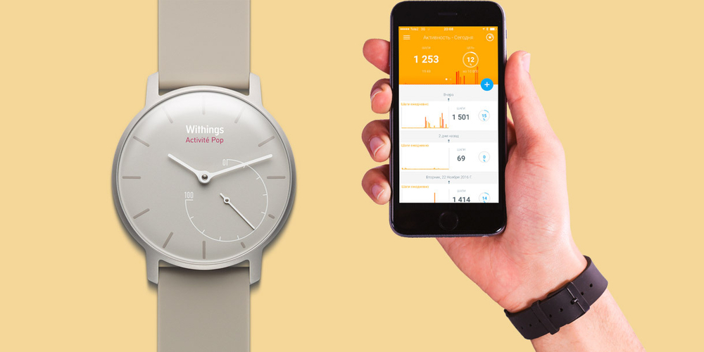 Смарт-часы Withings Move - White / Coral с GPS белый