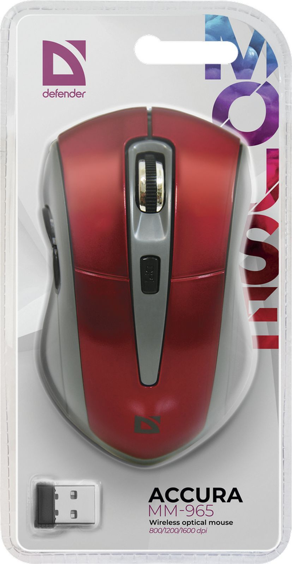 Беспроводная мышь Defender Accura MM-965 Red/Gray