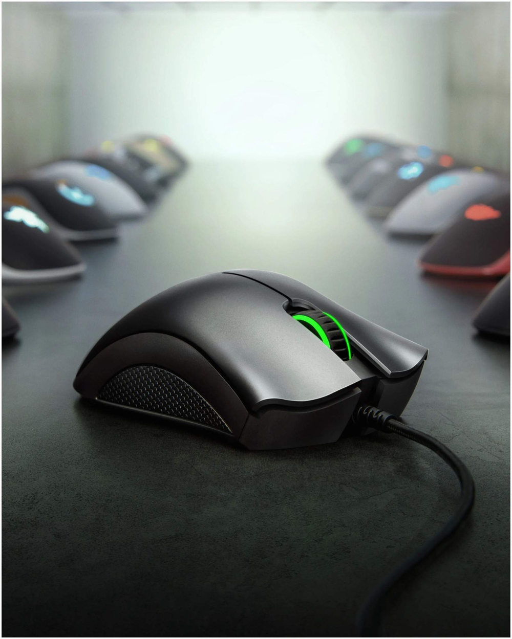 Игровая мышь Razer DeathAdder Essential Black/Green (RZ01-03850100-R3M1)