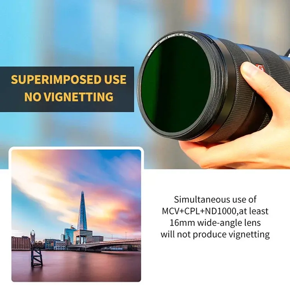 Комплект светофильтров K&F Concept 3 in 1 magnetic (MCUV+CPL+ND1000) 52мм SKU.1620