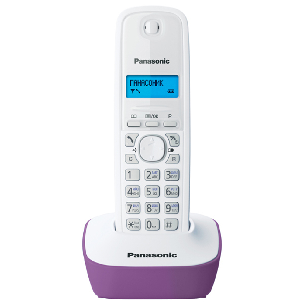 DECT телефон Panasonic KX-TG1611RUF белый, фиолетовый