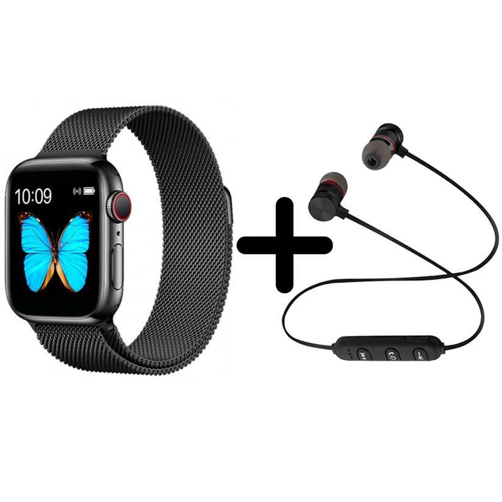 Смарт-часы BandRate Smart BRST500500BBWB-SET1 с беспроводными наушниками