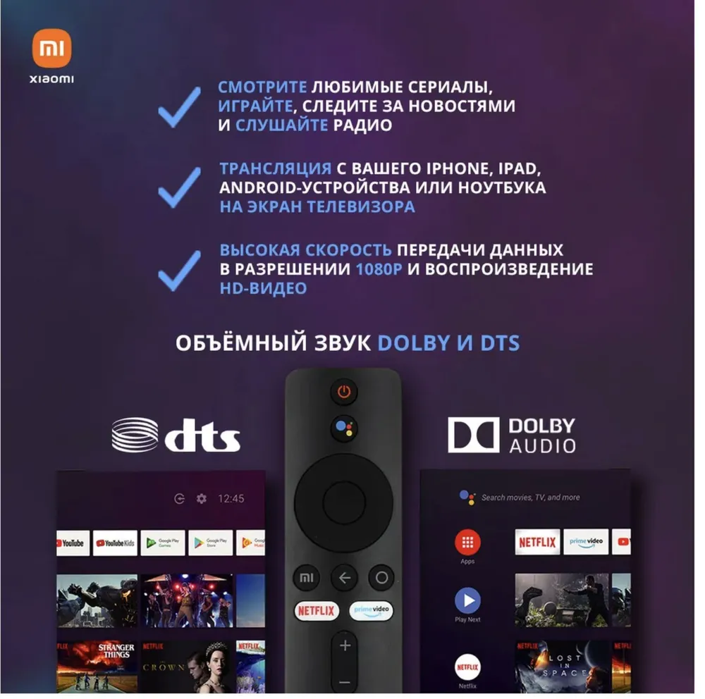 Медиаплеер Xiaomi Mi TV Stick HDR MDZ-24-AA Black