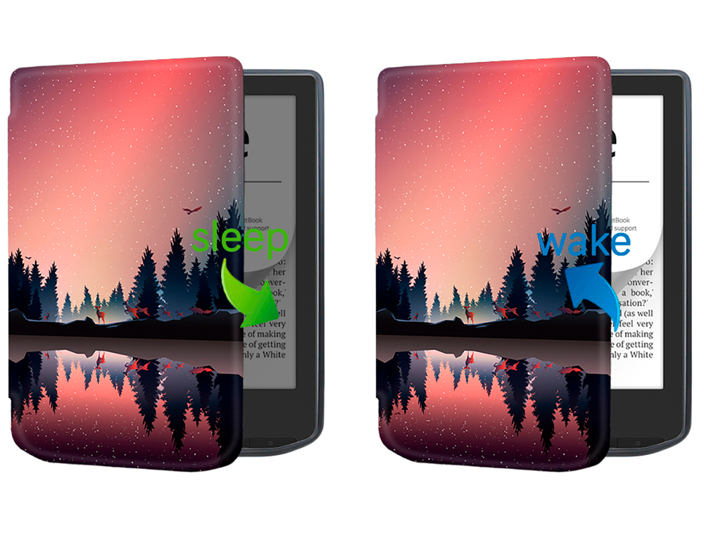 Электронная книга PocketBook 634 Verse Pro Azure с чехлом ReaderONE Forest