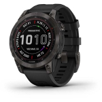 Умные часы Garmin Fenix 7 Sapphire Solar, титановый черный DLC с черным ремешком