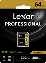 Карта памяти LEXAR Professional 2000x SDXC UHS-2 U3 V90 64 ГБ
