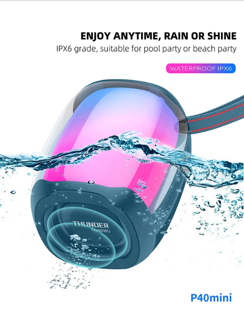 Портативная колонка Wiwu P40 mini Blue